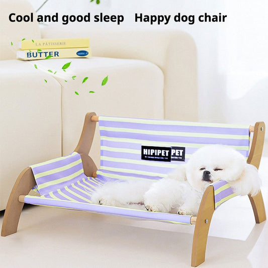 Elevated Outdoor Pet Camping Cot – Foldable Off-Ground Cooling Chair for Small to Medium Pets