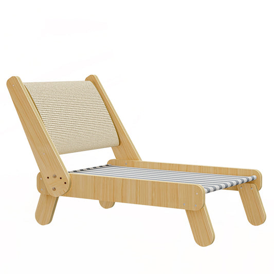 Cat Bed & Scratcher in One – Large Elevated Solid Wood Lounge with Sisal Mat, Eco-Friendly & Cool Touch for Summer